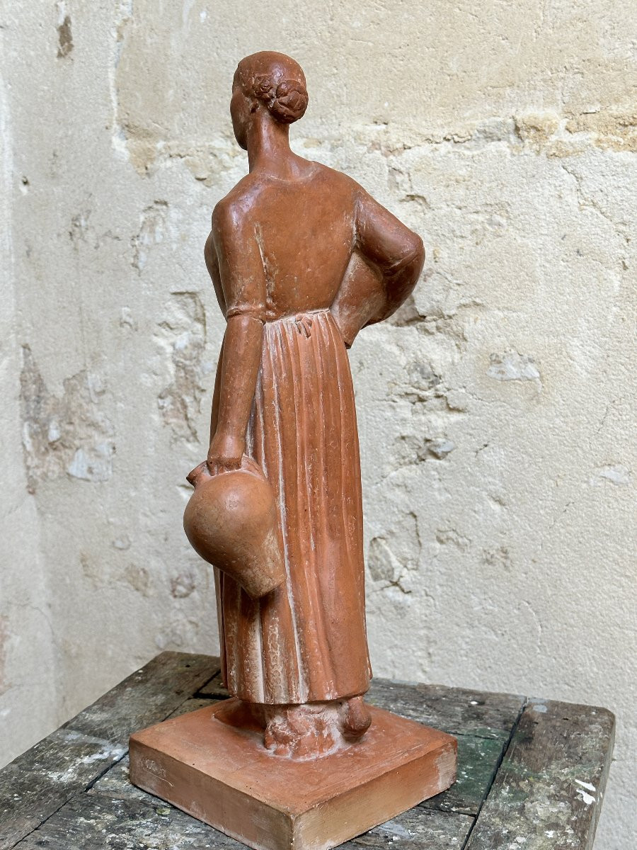 The Water Carrier Of Cordoba - Gibert Privat - Terracotta-photo-4