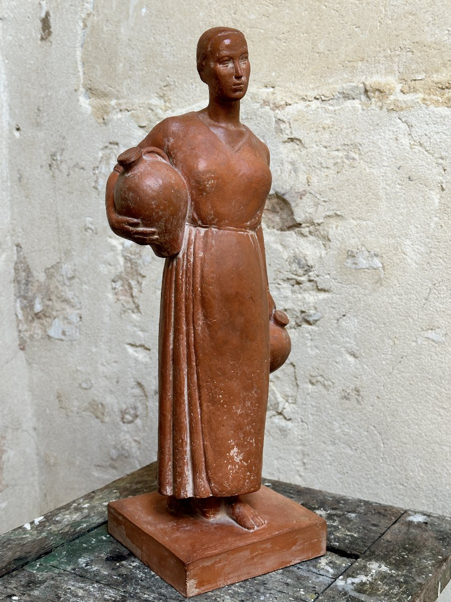 The Water Carrier Of Cordoba - Gibert Privat - Terracotta-photo-3