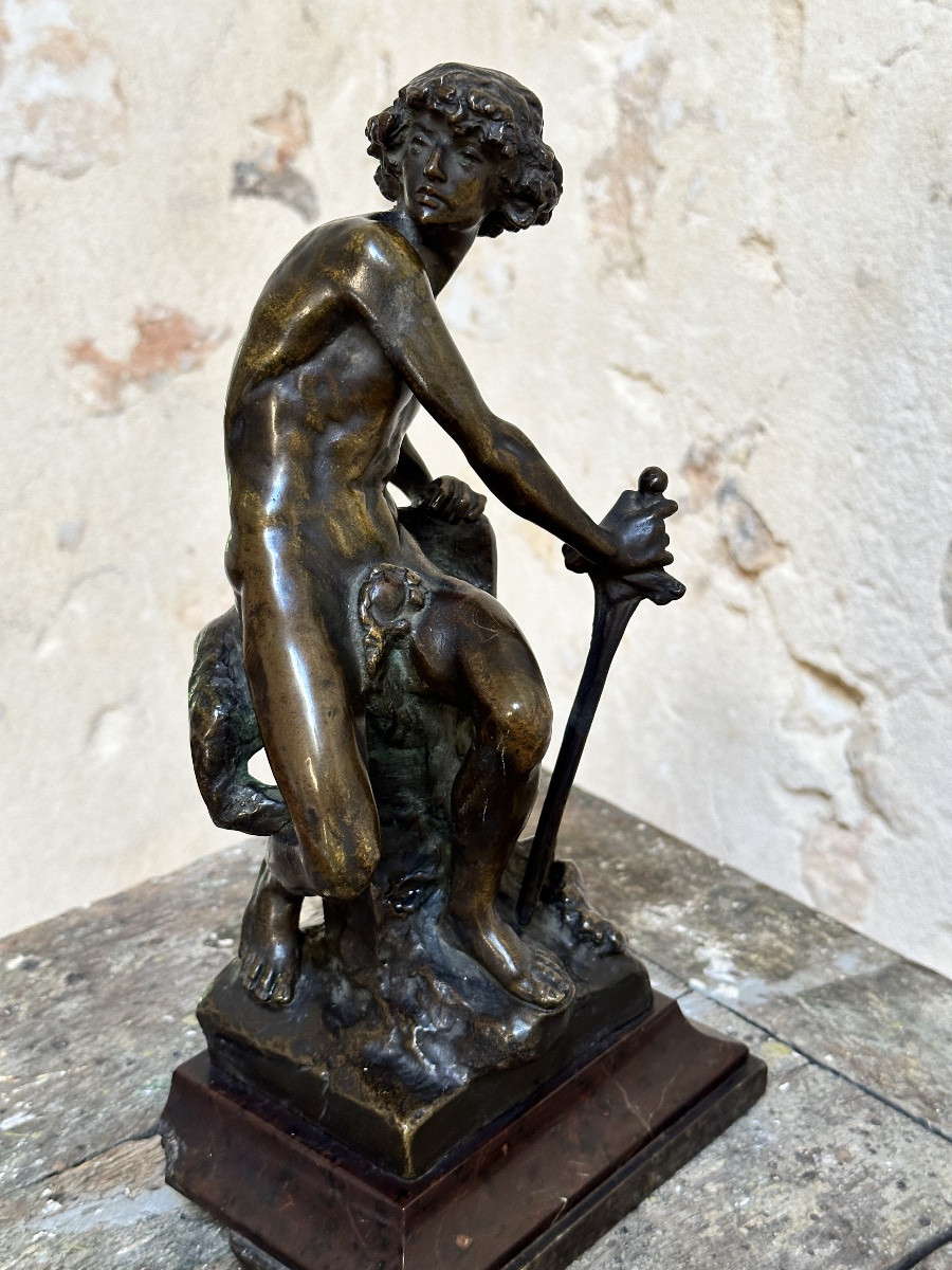 David The Victor - Henri Honoré Plé - Bronze-photo-2