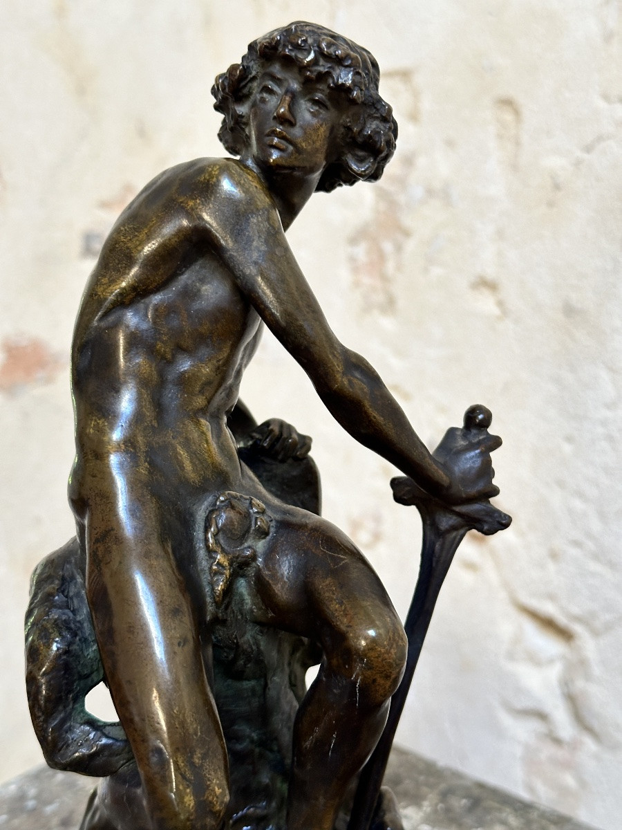 David The Victor - Henri Honoré Plé - Bronze-photo-1