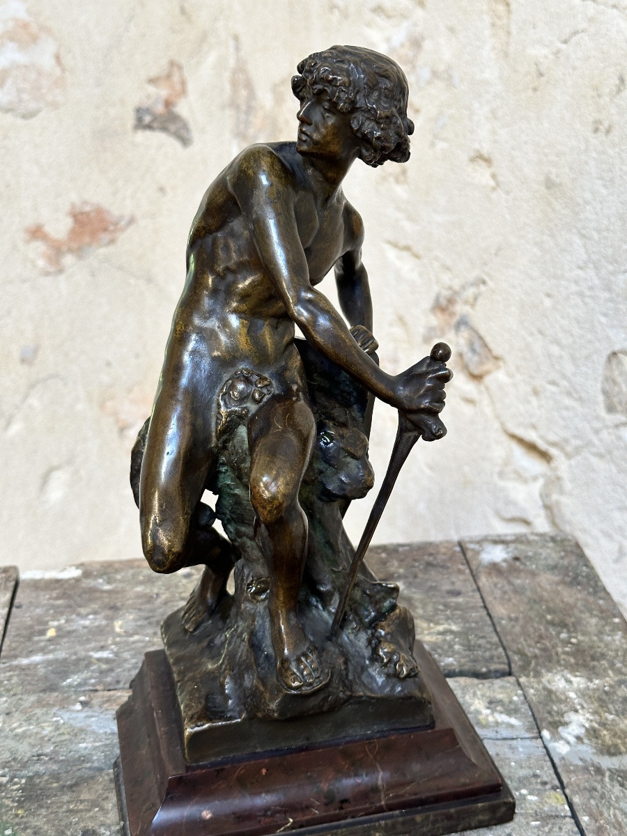 David The Victor - Henri Honoré Plé - Bronze-photo-4
