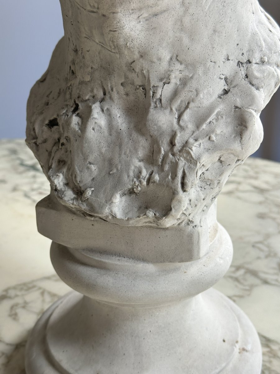 Bust Of A Mustachioed Man - F. Desruelles - Plaster-photo-5