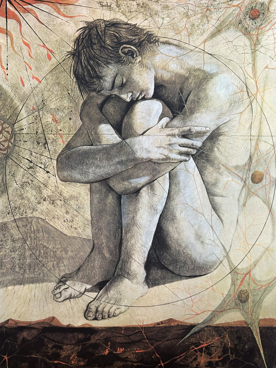 Pierre-Yves Trémois - "La naissance du surhomme" - Lithographie-photo-3