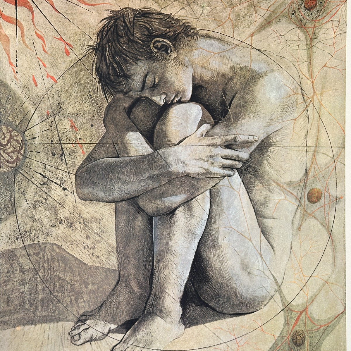 Pierre-Yves Trémois - "La naissance du surhomme" - Lithographie