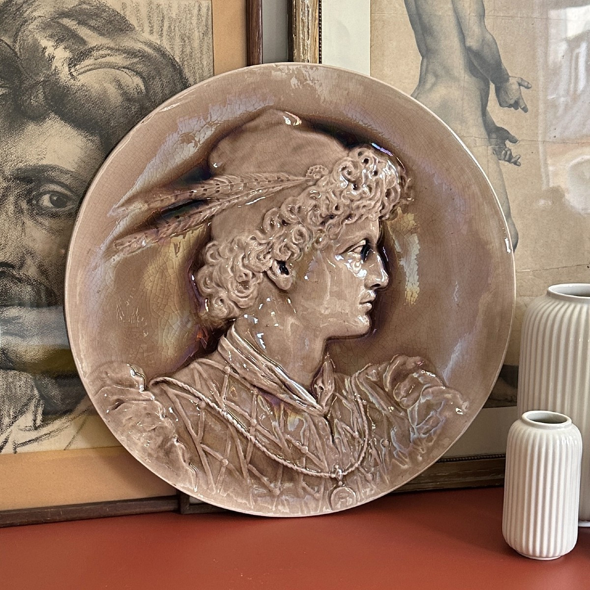 Decorative Earthenware Dish - Burmantofts Earthenware