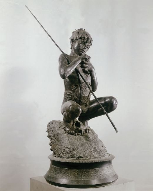 Buste de petit pécheur - Vincenzo Gemito - Bronze sur socle en marbre-photo-8