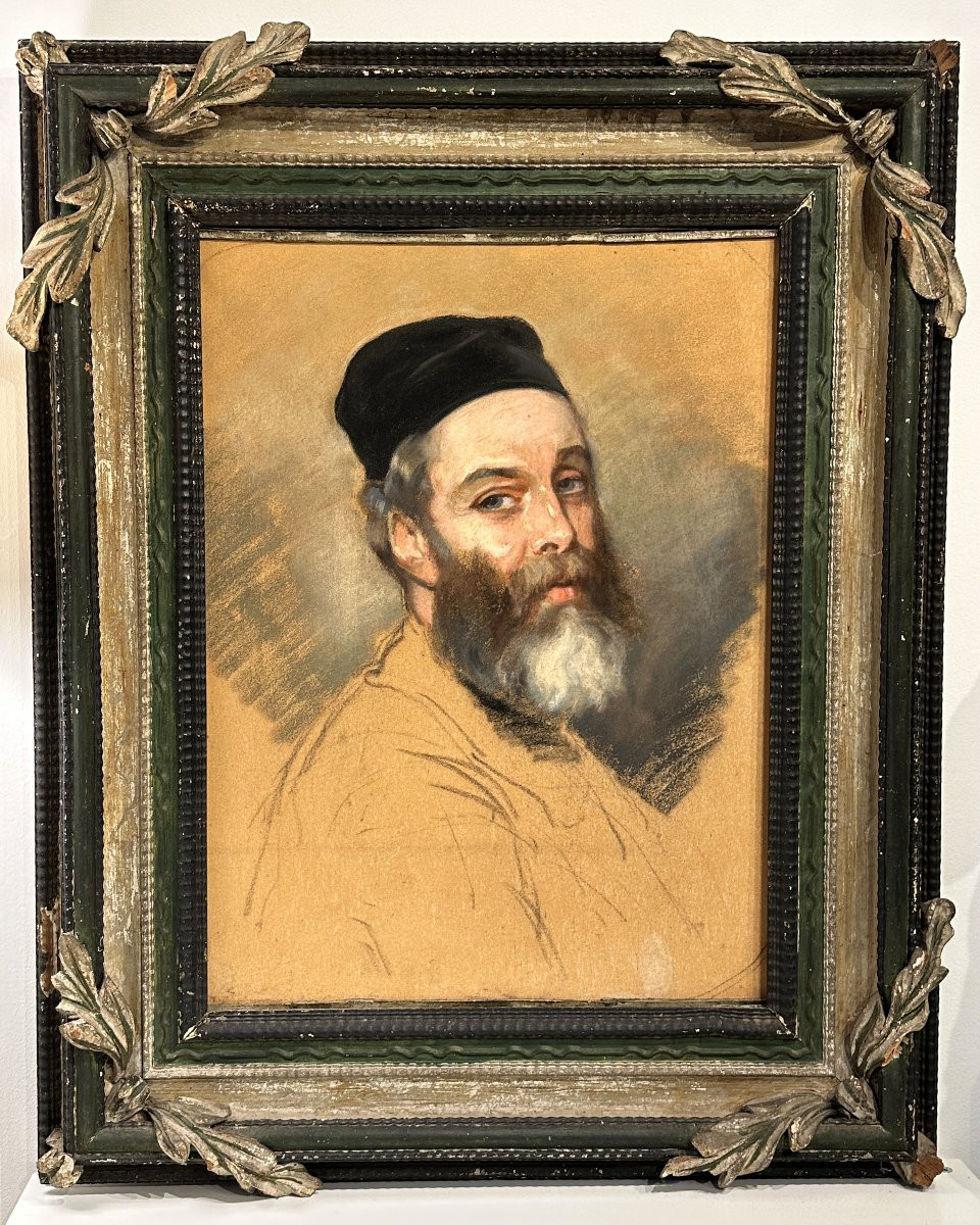 Portrait - French School, 19th Century - Pastel On Paper-photo-2