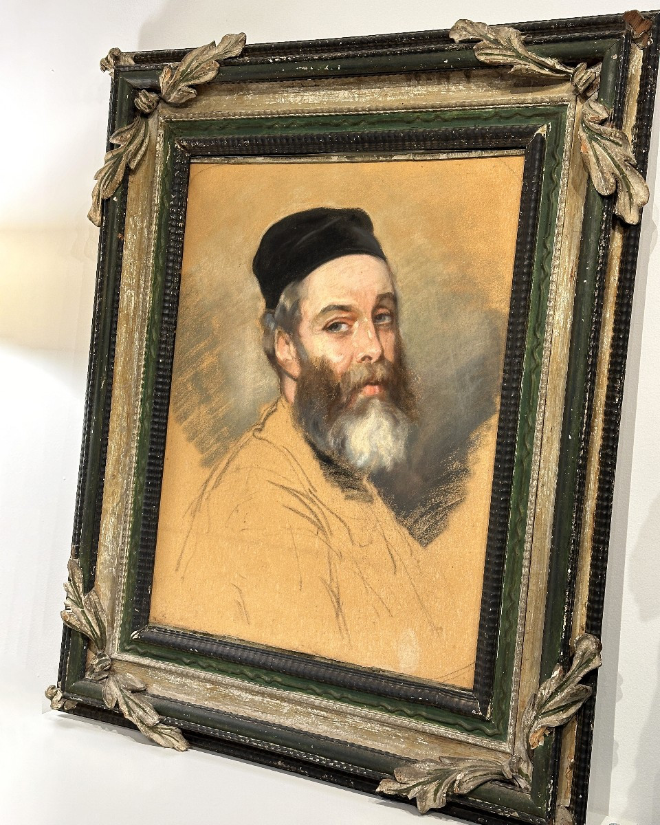 Portrait - French School, 19th Century - Pastel On Paper-photo-1