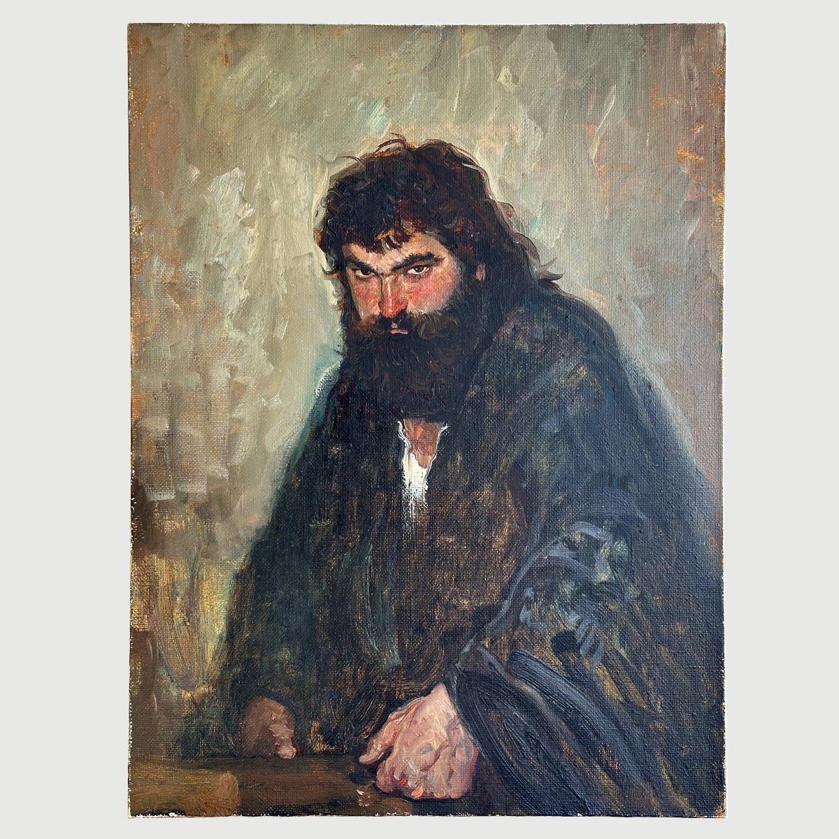 Portrait Of A Man - Anonymous - Oil On Canvas-photo-4