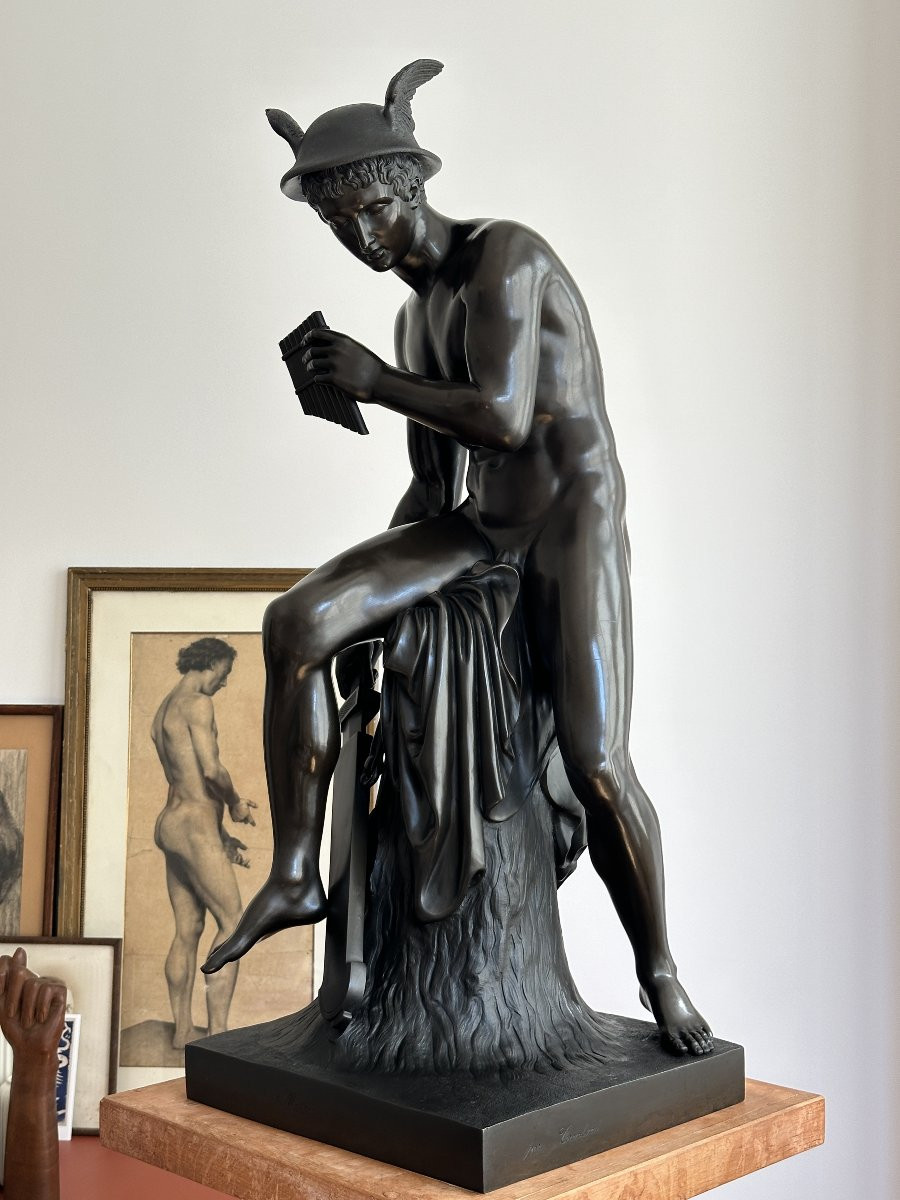 Mercure - Bertel Thorvaldsen - Grand bronze - Italie XIXe-photo-2
