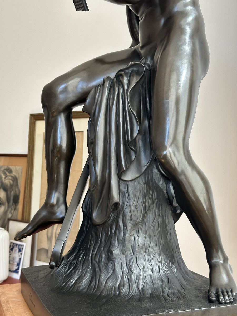 Mercure - Bertel Thorvaldsen - Grand bronze - Italie XIXe-photo-3