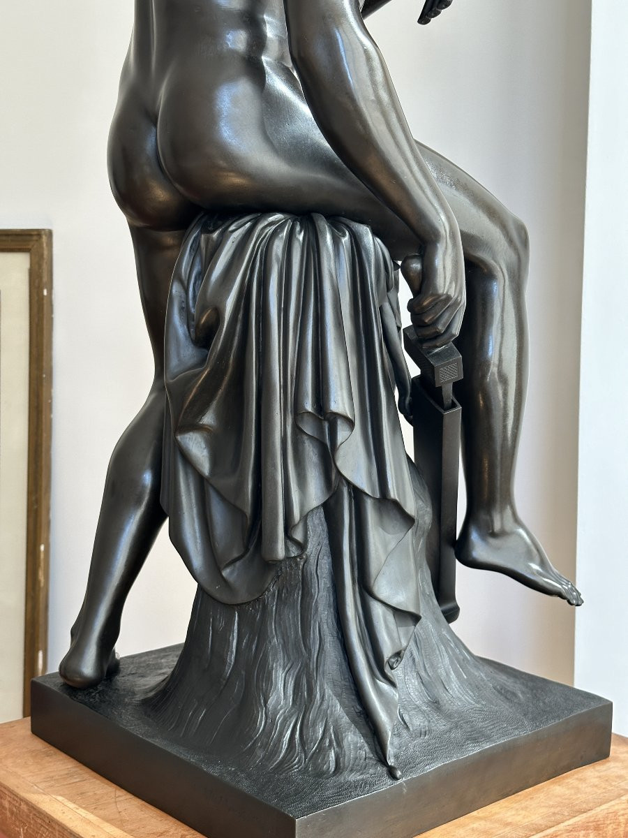 Mercure - Bertel Thorvaldsen - Grand bronze - Italie XIXe-photo-4