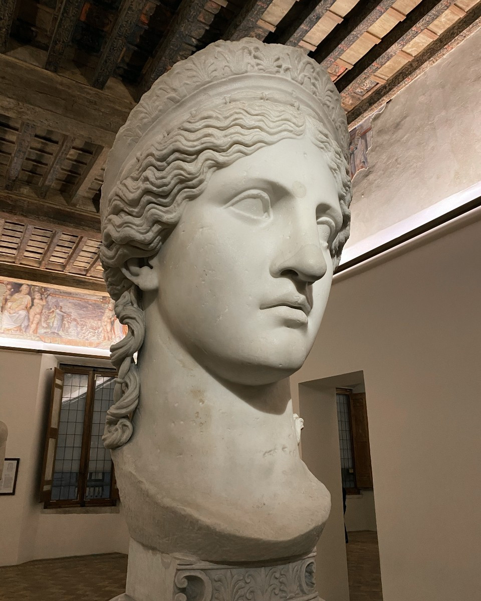 Monumental Head Of Juno Known As Ludovisi - 19th Century Plaster-photo-8
