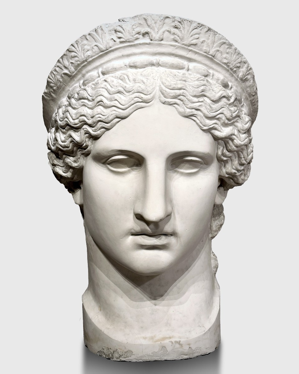 Monumental Head Of Juno Known As Ludovisi - 19th Century Plaster