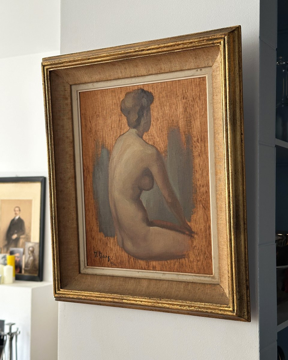 Nu féminin - Huile sur panneau - H. Mars 1950-photo-4