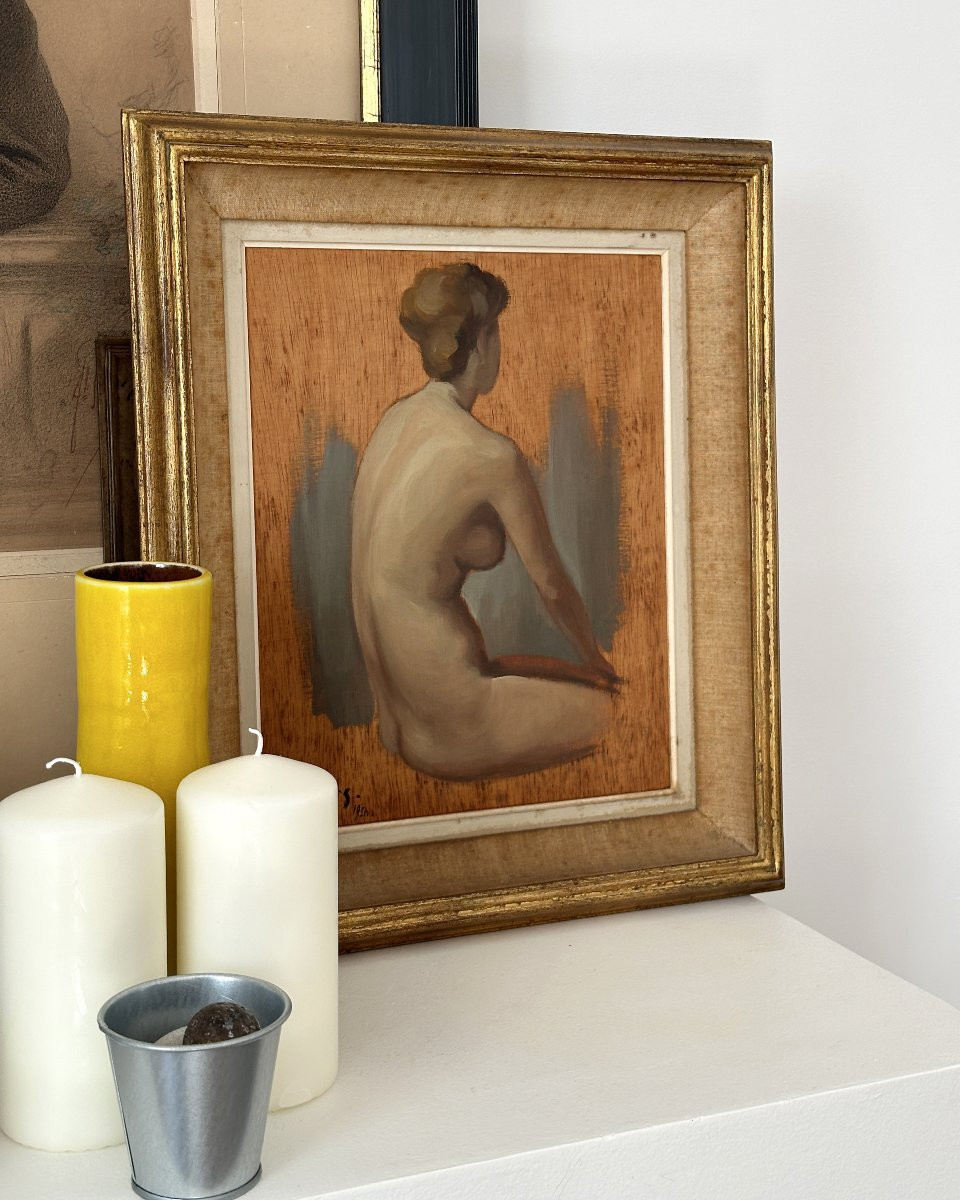 Nu féminin - Huile sur panneau - H. Mars 1950-photo-5