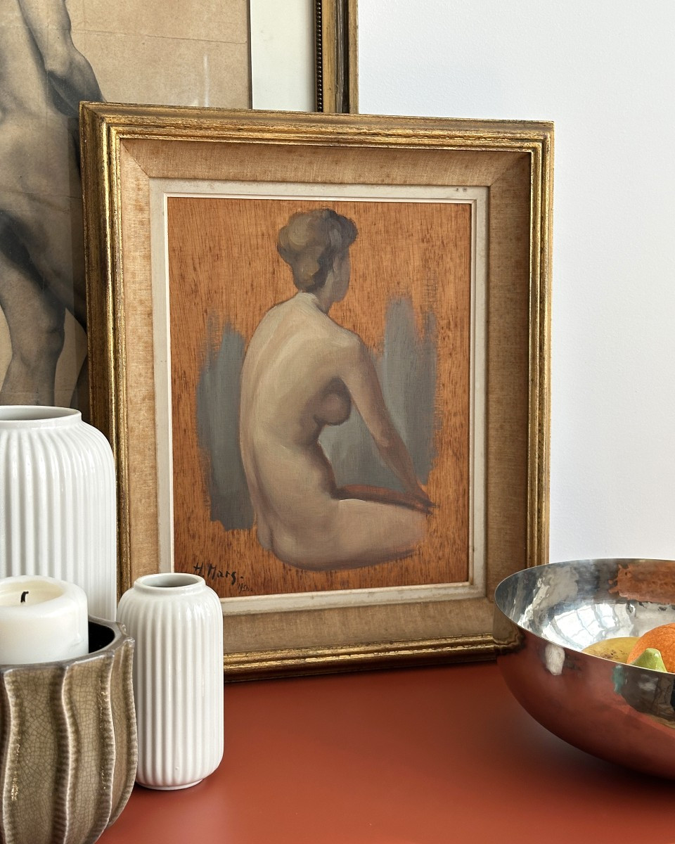 Nu féminin - Huile sur panneau - H. Mars 1950-photo-1