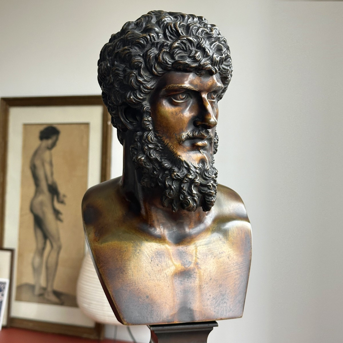Buste de Lucius Verus - Bronze à patine cuivrée