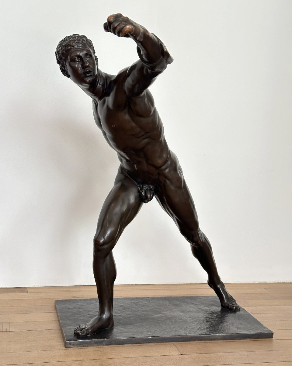 Borghese Gladiator - After Agasias Of Ephesus - Large Bronze-photo-2