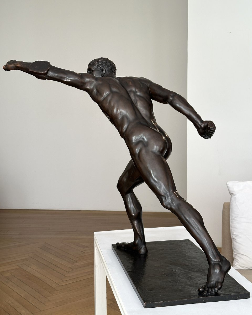 Borghese Gladiator - After Agasias Of Ephesus - Large Bronze-photo-4