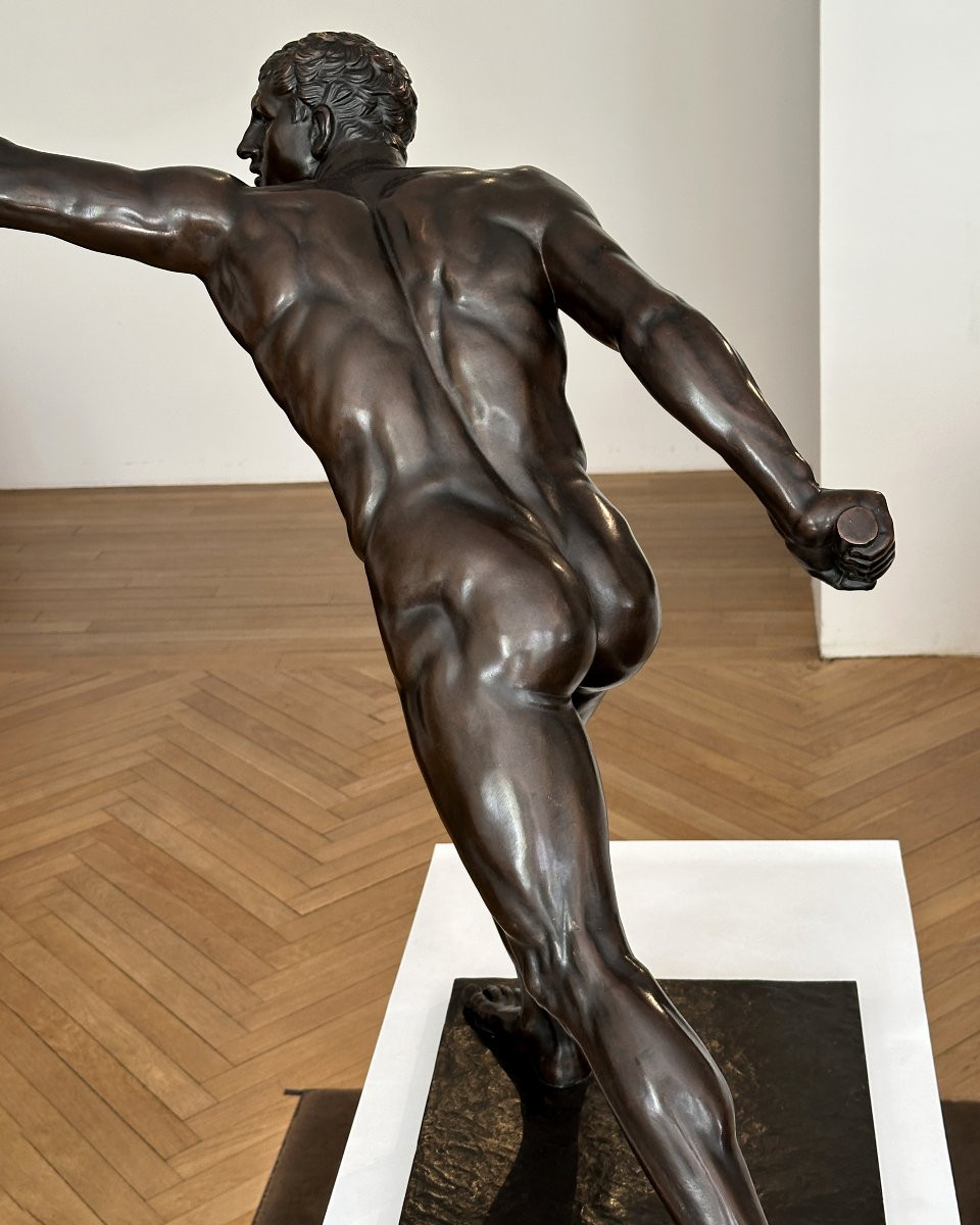 Borghese Gladiator - After Agasias Of Ephesus - Large Bronze-photo-3