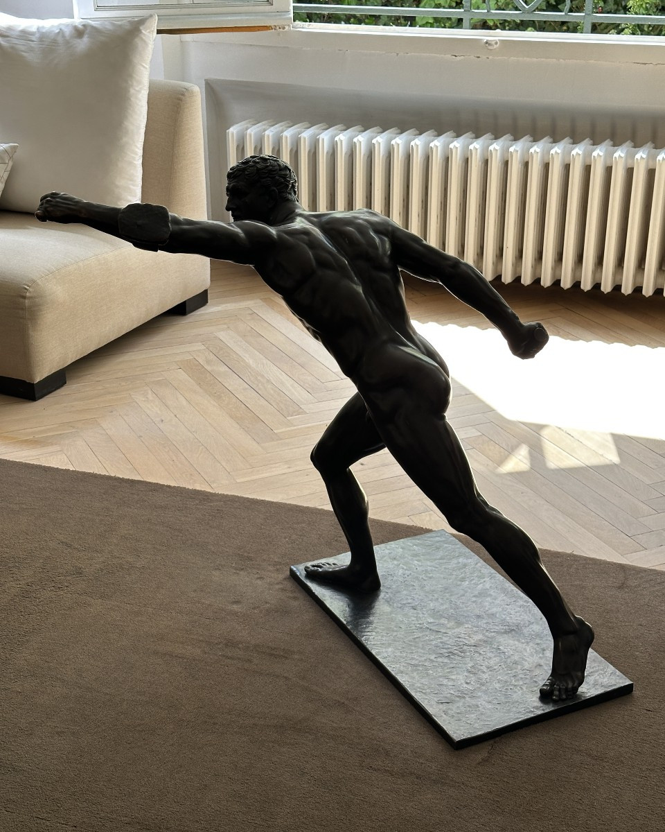 Borghese Gladiator - After Agasias Of Ephesus - Large Bronze-photo-6