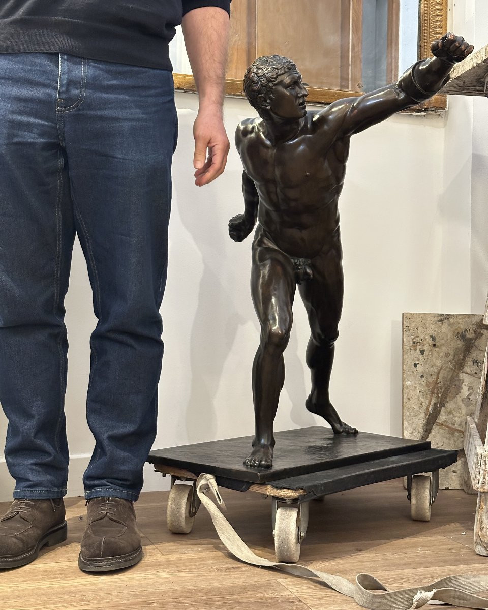 Borghese Gladiator - After Agasias Of Ephesus - Large Bronze-photo-7
