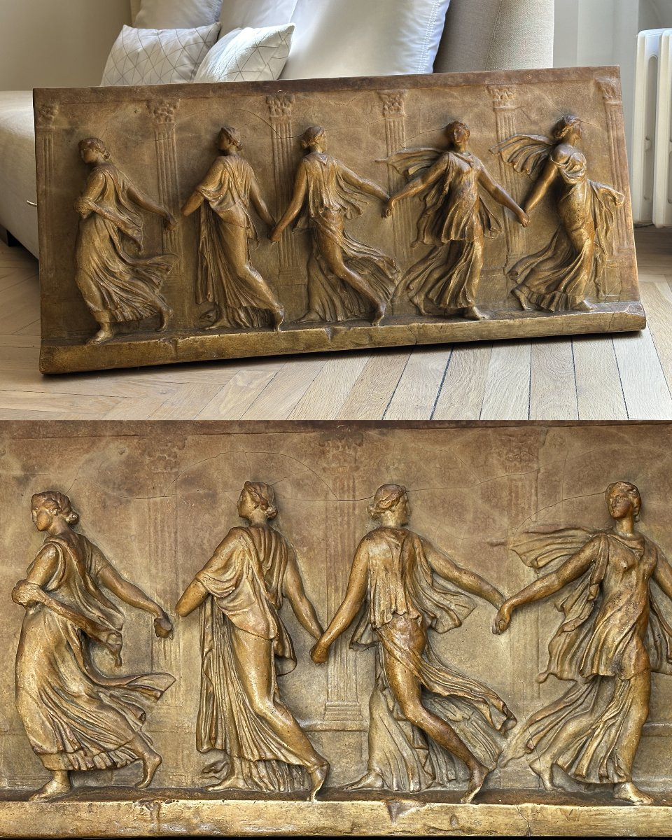 « Danseuses Borghèse » - Bas-relief Grand Tour - Plâtre-photo-3