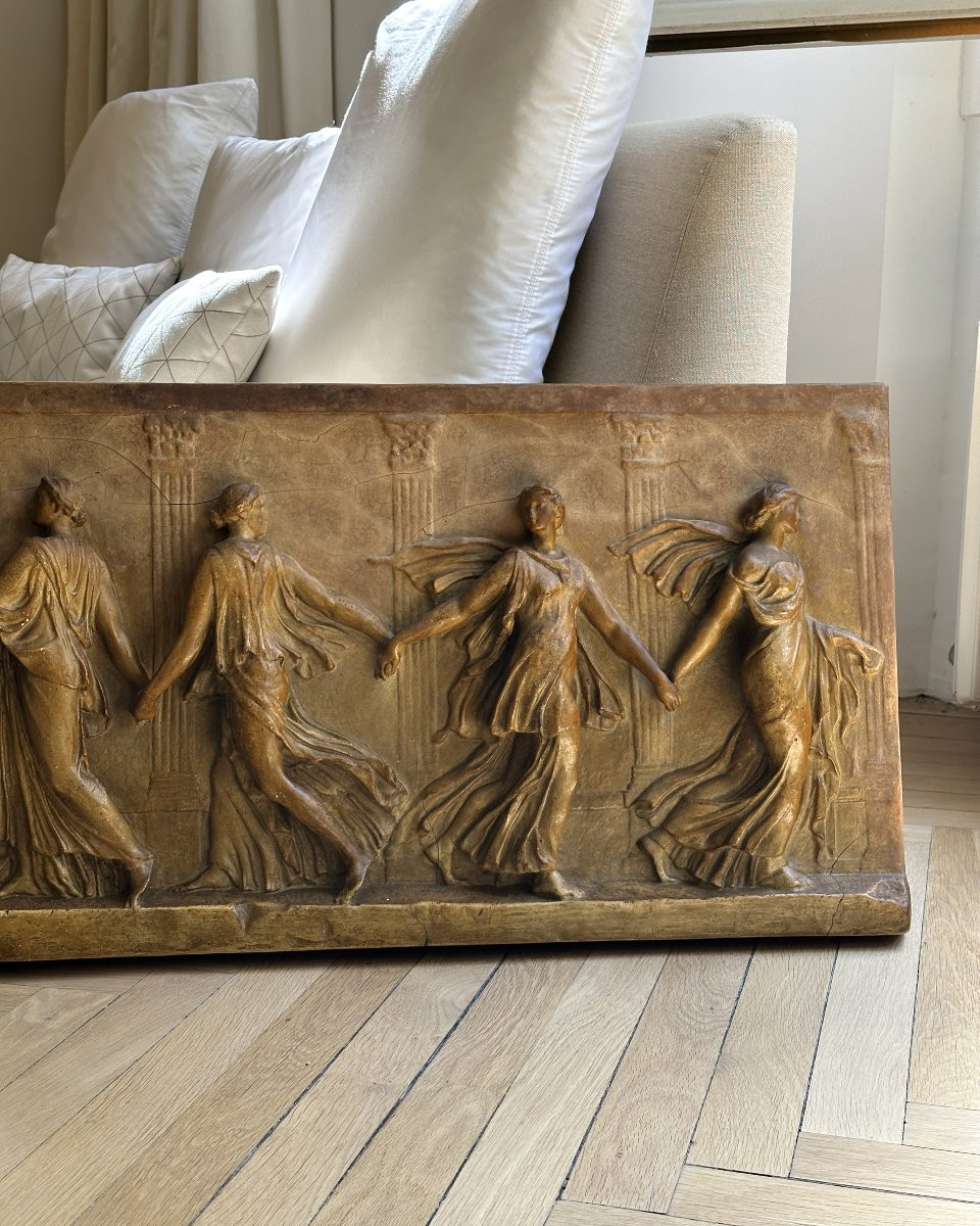 « Danseuses Borghèse » - Bas-relief Grand Tour - Plâtre-photo-4