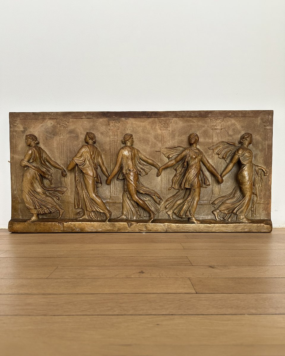 « Danseuses Borghèse » - Bas-relief Grand Tour - Plâtre-photo-3