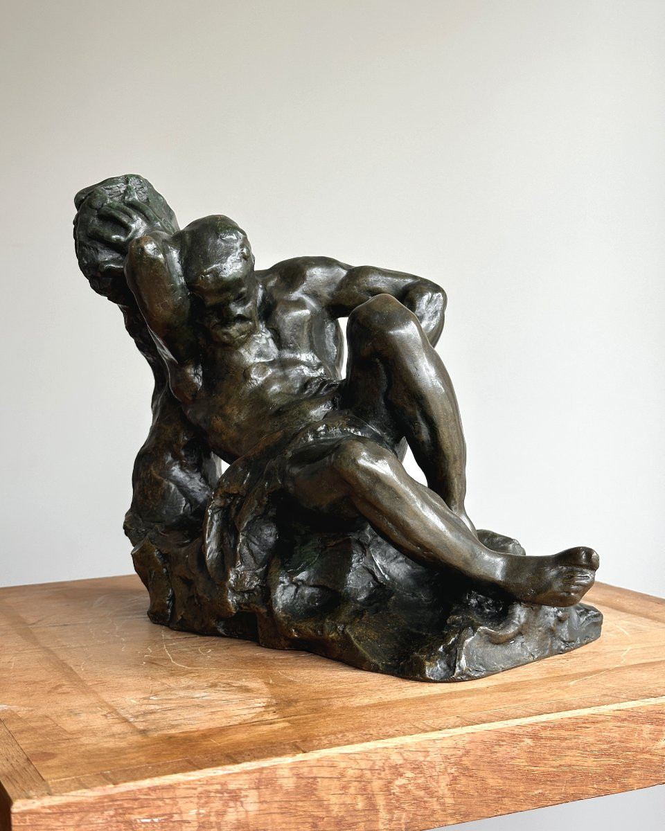Hercules At Rest - Bronze - 20th Century-photo-3