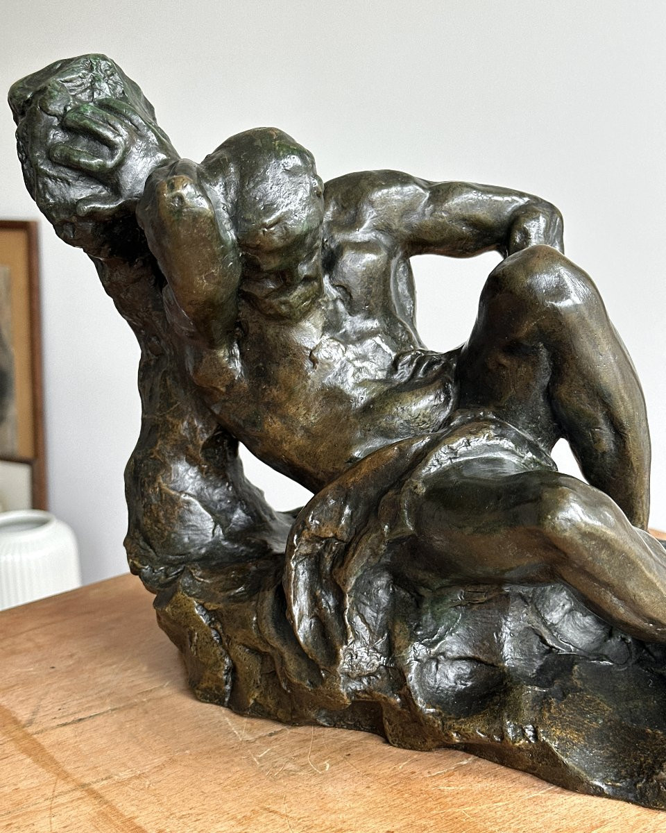 Hercules At Rest - Bronze - 20th Century-photo-3
