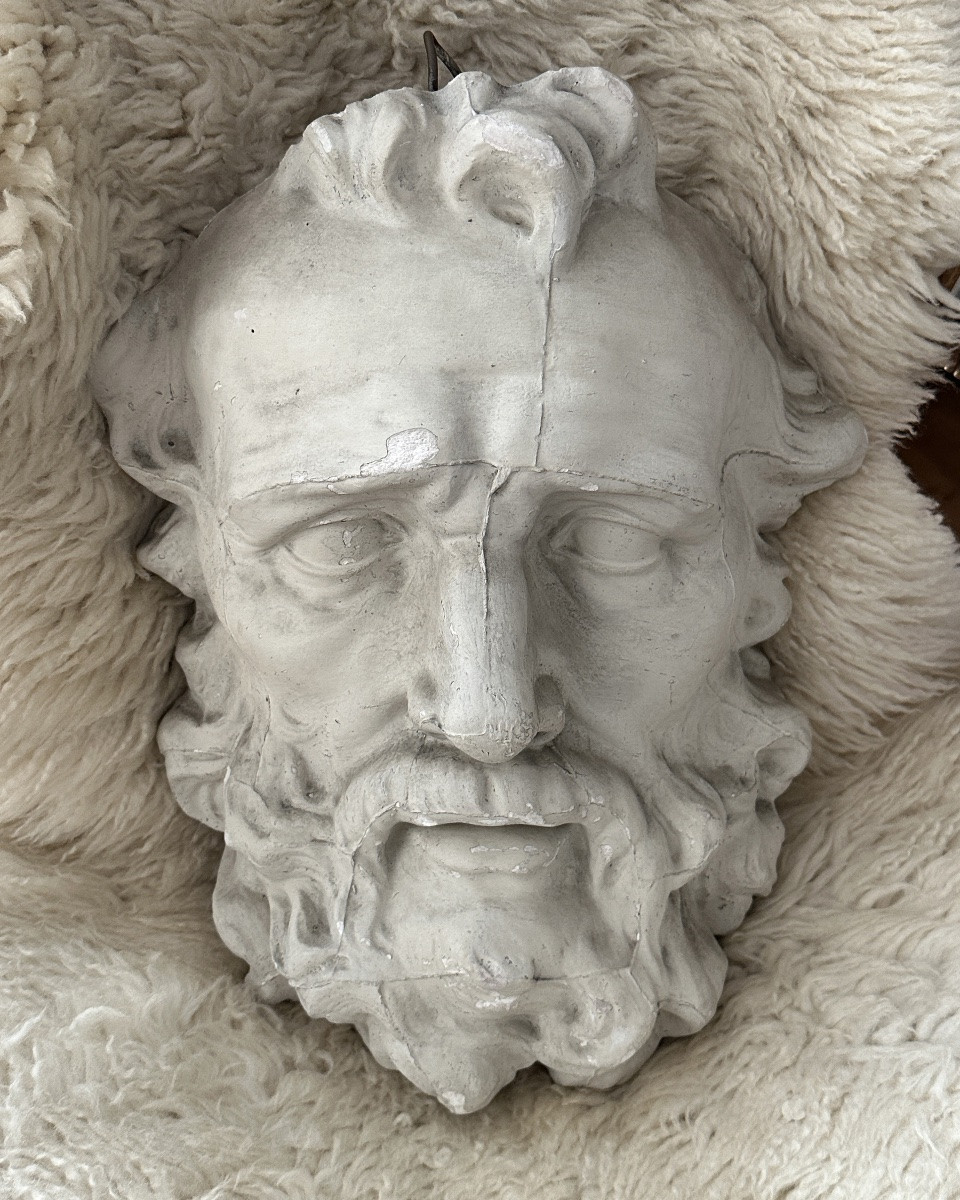 Saint-Pierre - Masque en plâtre d'après Algardi - Style baroque-photo-2