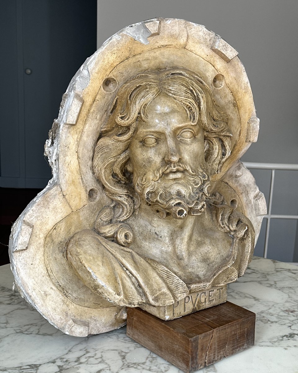 Salvator Mundi After Puget - Front Side Of The Mold From The Rmn Casting Workshop-photo-3