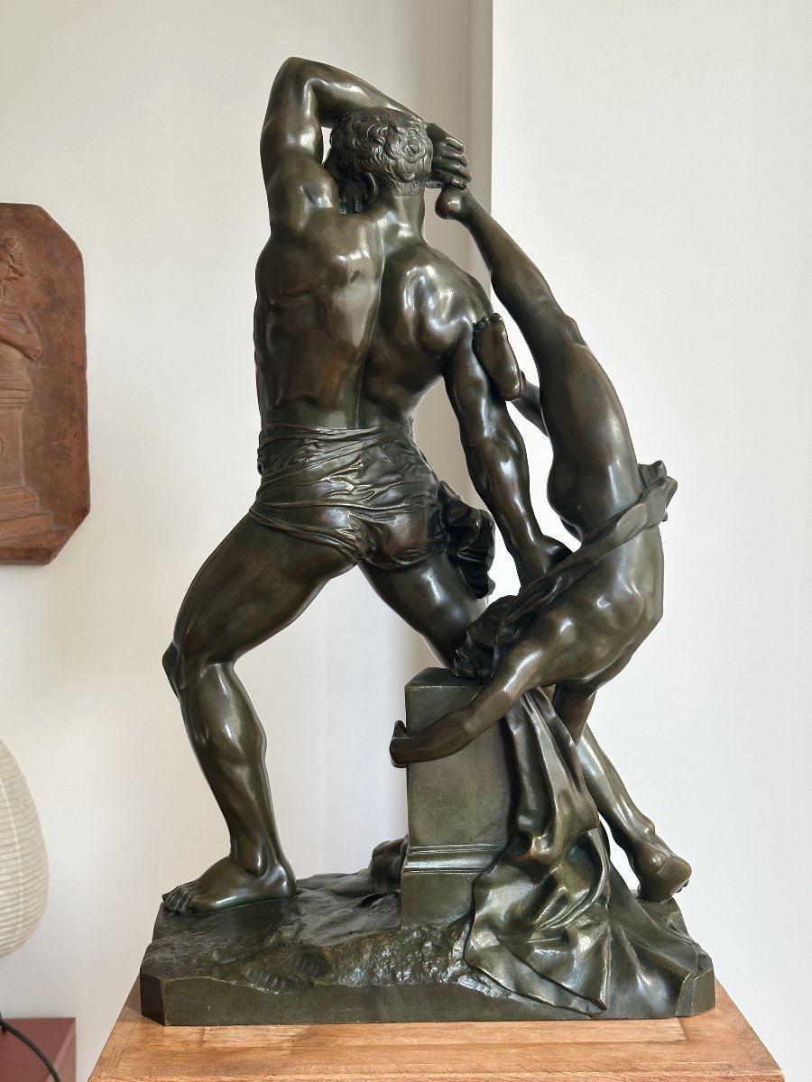 Hercules And Lichas—after Antonio Canova—19th-century Bronze-photo-3