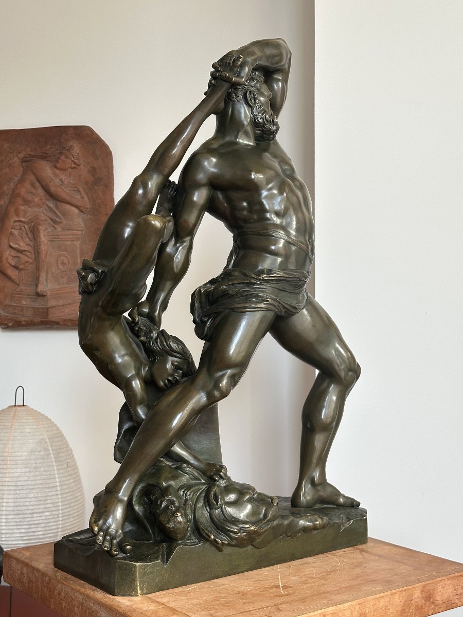 Hercules And Lichas—after Antonio Canova—19th-century Bronze-photo-4