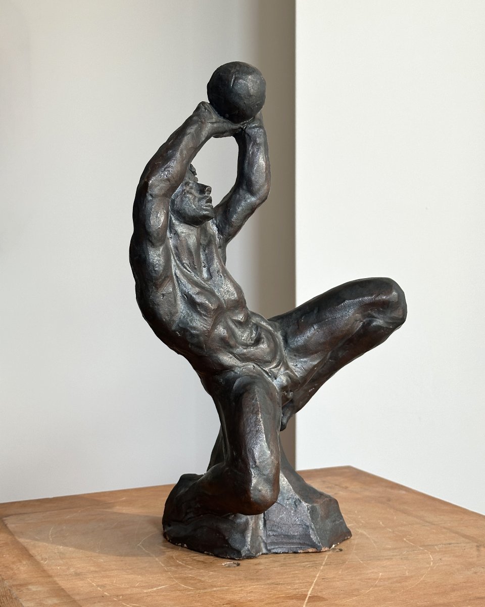 André ROZAY - Athlète au ballon - Grès  La Borne c. 1960-photo-3