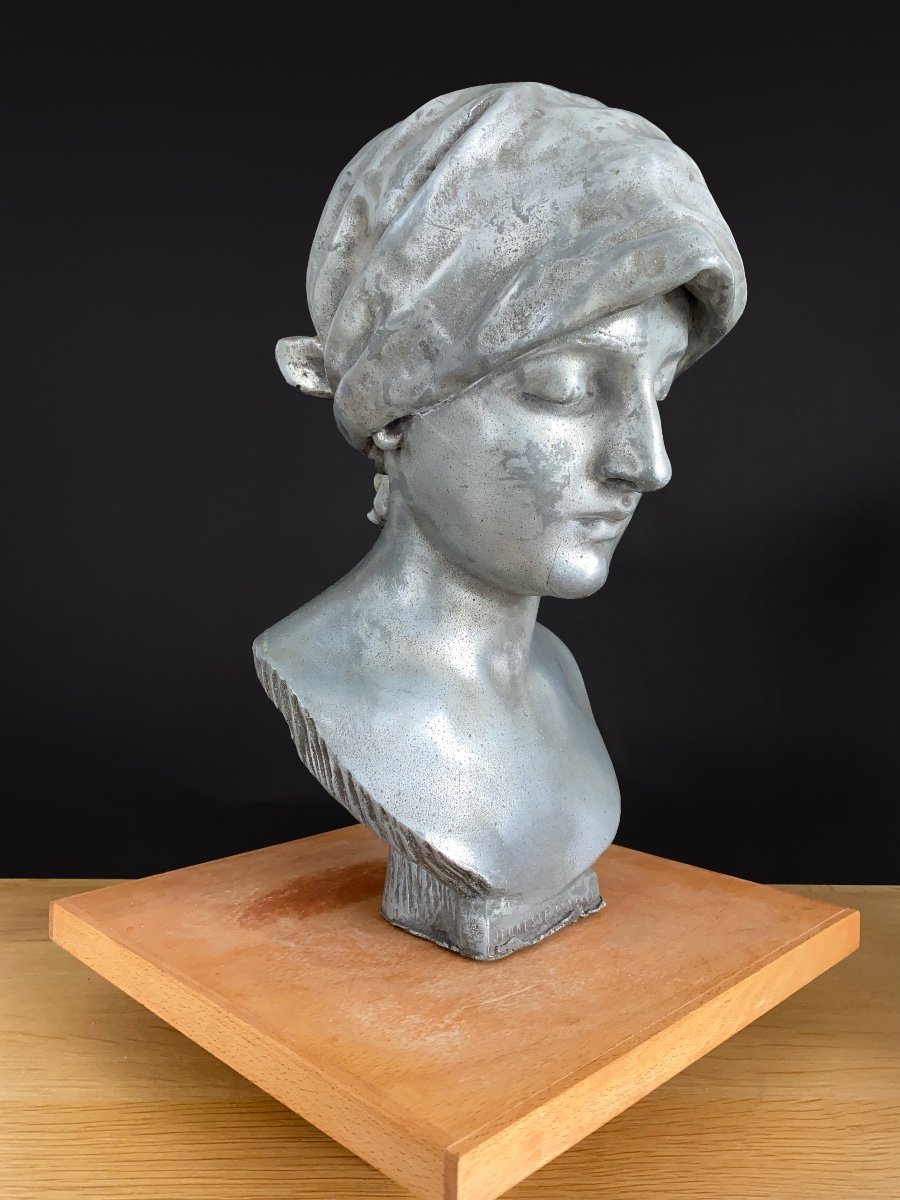 Denys Puech (1854-1942) - Buste de jeune femme-photo-2