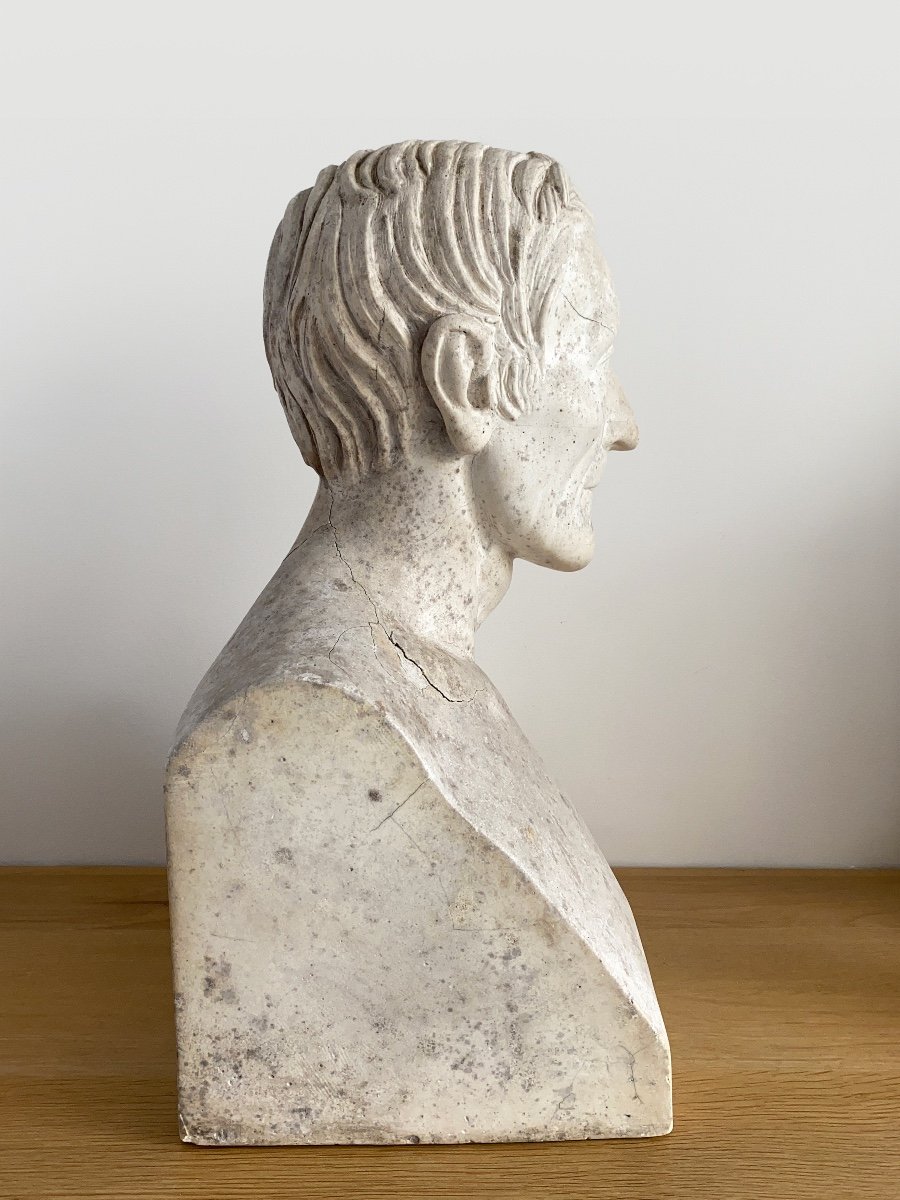 Buste d'homme à l'Antique - Plâtre daté 1862.-photo-1