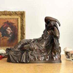 Ariane endormie - Sculpture en bronze XIXe  - Barbedienne