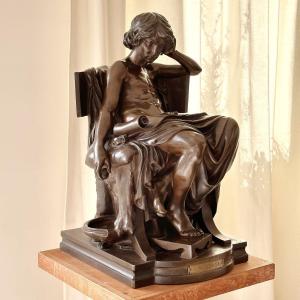 The Youth Of Aristotle - Charles Degeorge - Large 19th Century Bronze