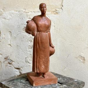 The Water Carrier Of Cordoba - Gibert Privat - Terracotta