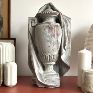 Urn Draped With A Shroud - Terracotta
