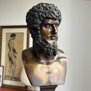 Buste de Lucius Verus - Bronze à patine cuivrée