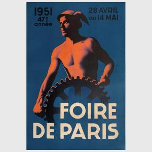 Affiche ancienne - Foire de Paris 1951 -  Bourgis