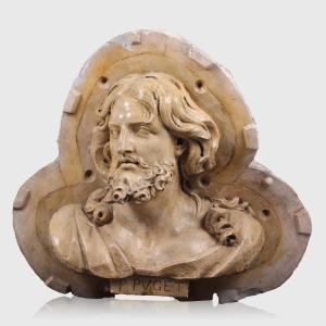 Salvator Mundi d'après Puget - Partie face du moule provenant de l'Atelier de moulage de la RMN