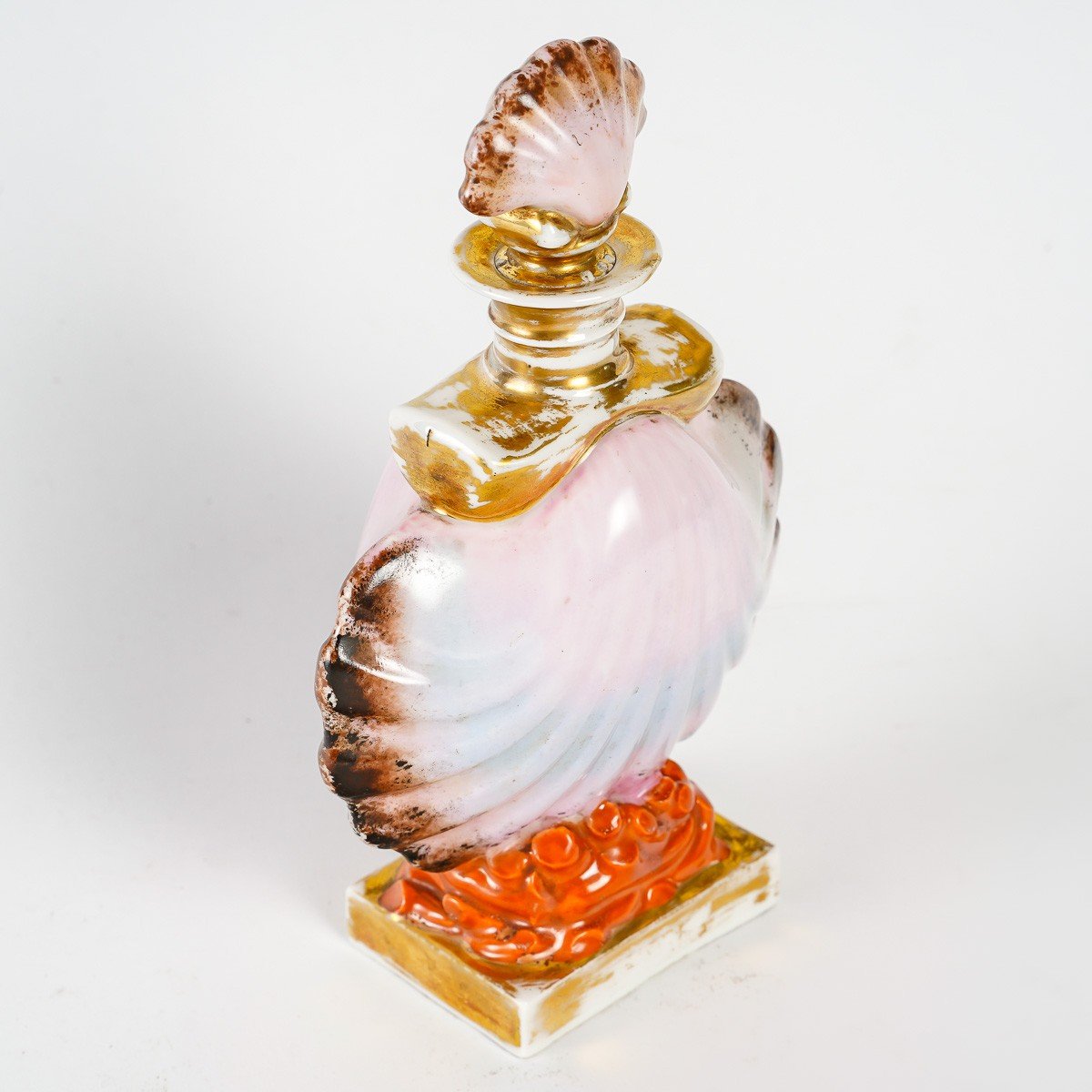 Flacon En Porcelaine, Forme Coquillage, Vieux Paris XIXéme-photo-2