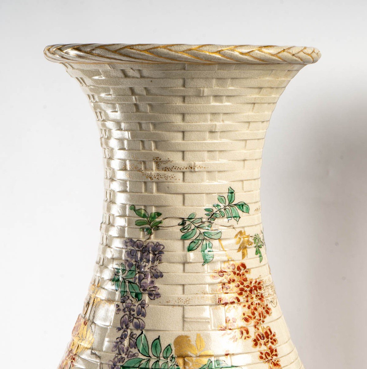 Pair Of Ceramic Vases From Japan Meiji Period-photo-4