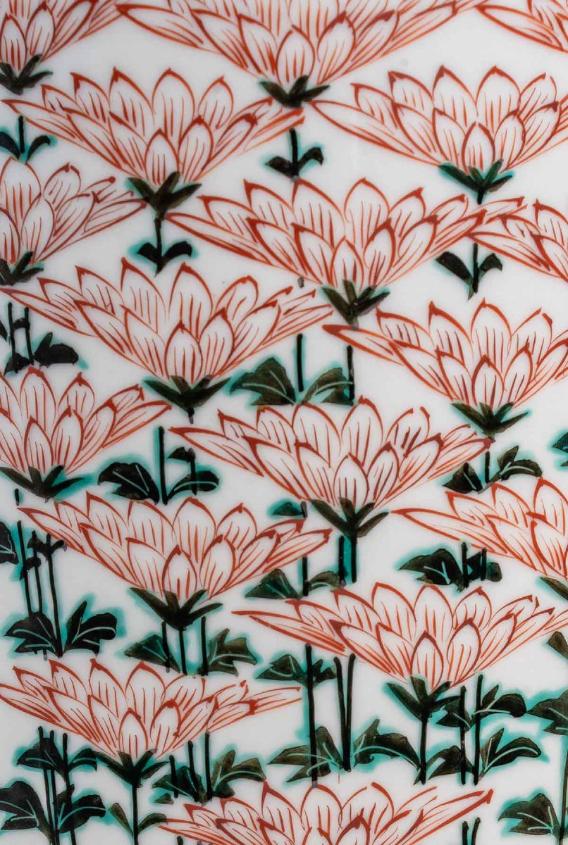 Vase cylindrique en porcelaine de Kutani, Japon 20th century-photo-4