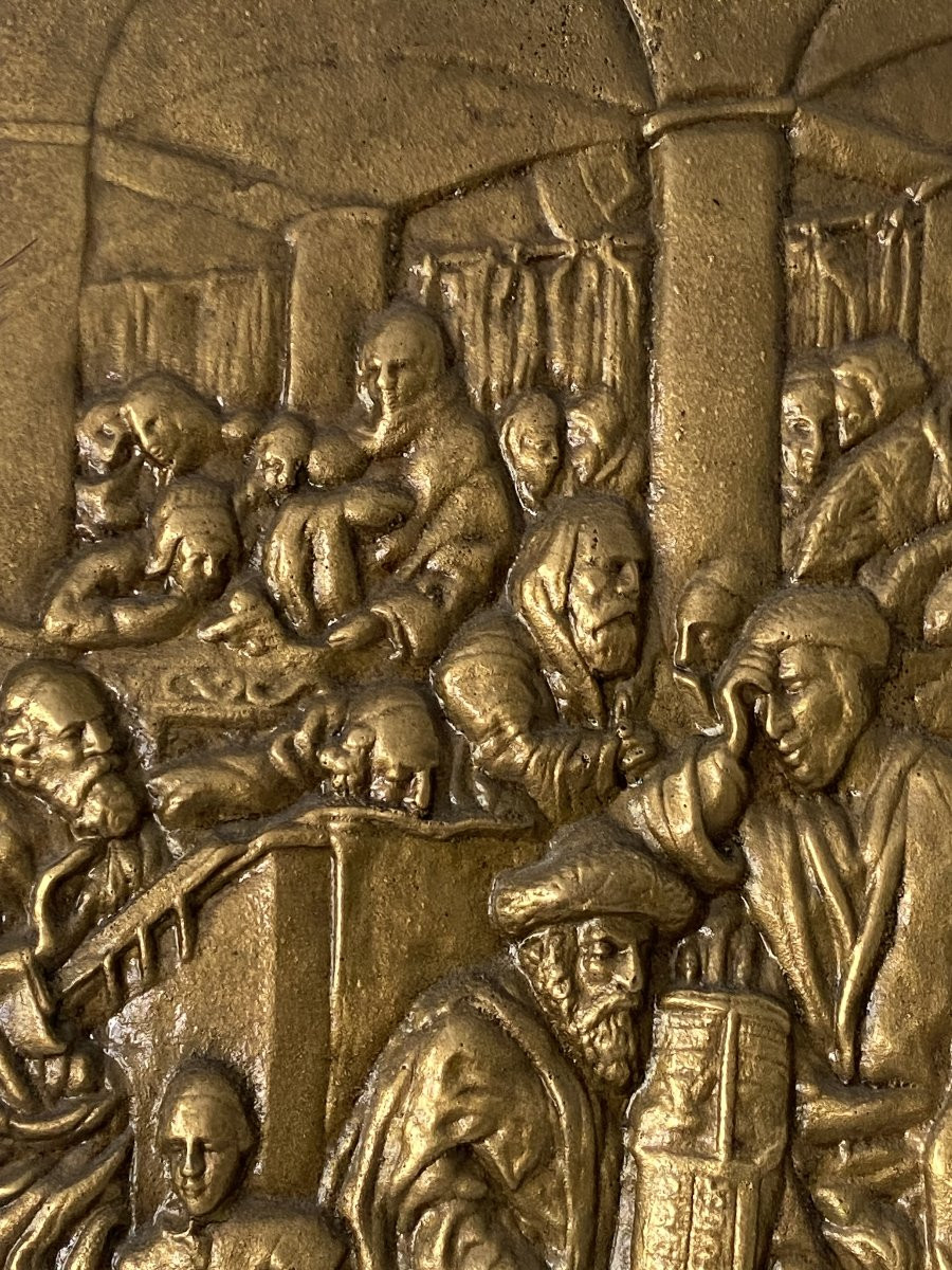 Plaque en bronze judaïca d'aprés Maurycy Gottlieb (1856-1879)-photo-4
